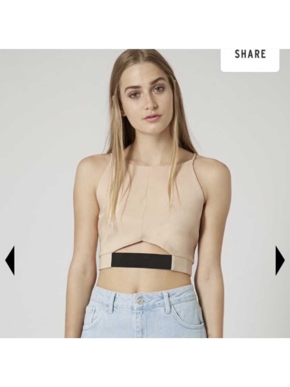 Topshop Cutout Cropped Tank Top